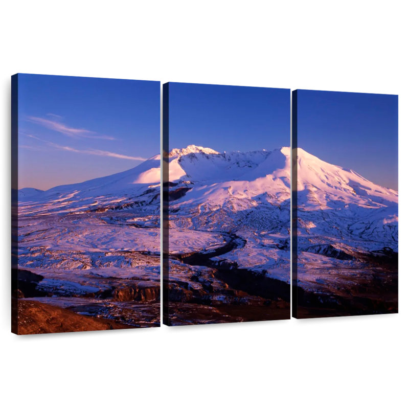 Mont St Helens, coucher de soleil, H 20 po x l 33 po