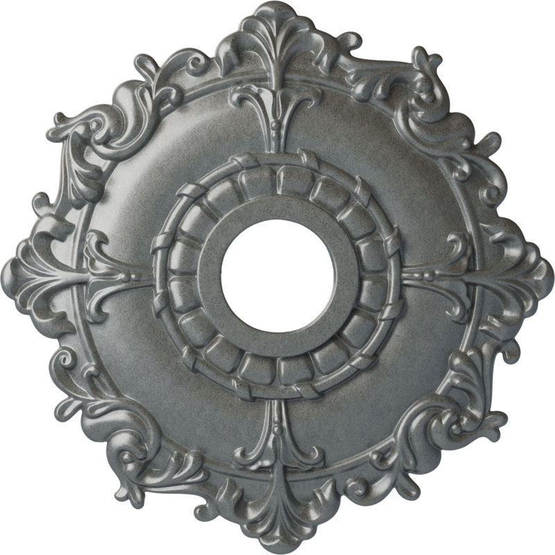 Endurathane Raymond Ceiling Medallion, 18"OD x 1 1/4"P (Fits Canopies up to 5 3/8"), Hand-Painted Ultra Pure White Finish