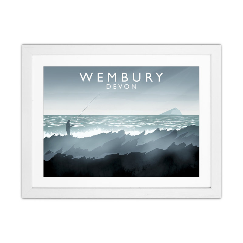 Wembury by Richard O'Neill - Print, White Framed, 43.5cm H x 53.5cm W x 3cm D