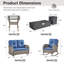 Ensemble de conversation pour causeuse en osier 5 pièces avec chaises berçantes et foyer d'extérieur Esquer-498772586-498772587