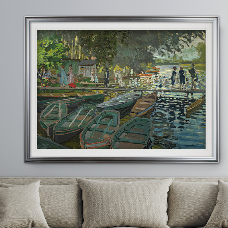 « salle de bain à la grenouillere », impression, Argent, H 31 po x l 43 po x P 1,5 po