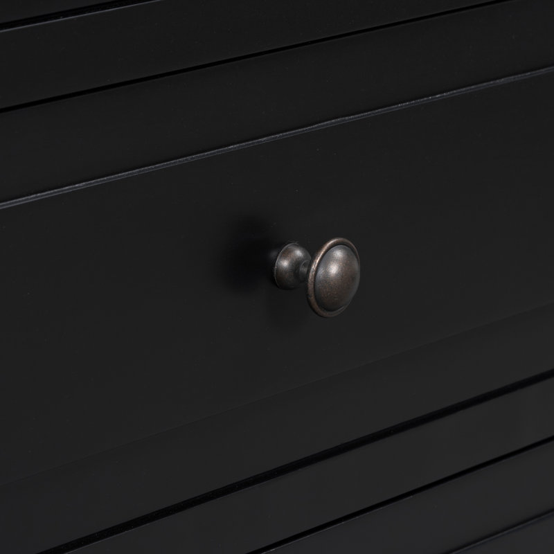 Table de chevet Black 3, Noir / nickel