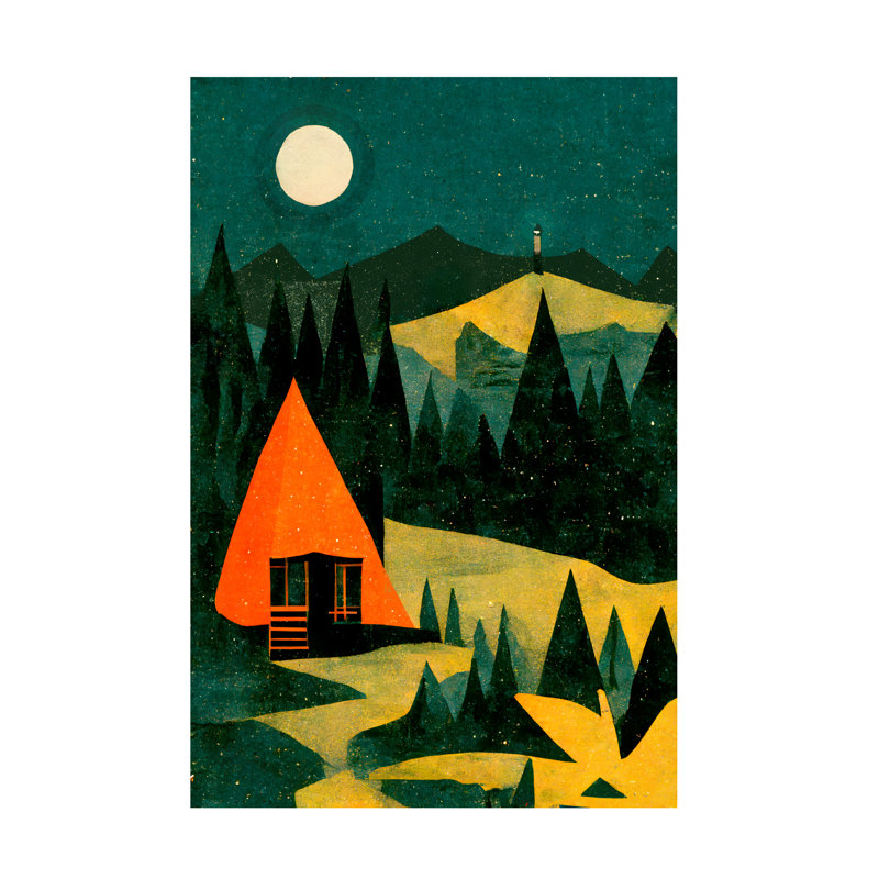 Sopris Cabin In The Forest sur toile par Treechild Print, H 19 po x l 12 po x P 2 po