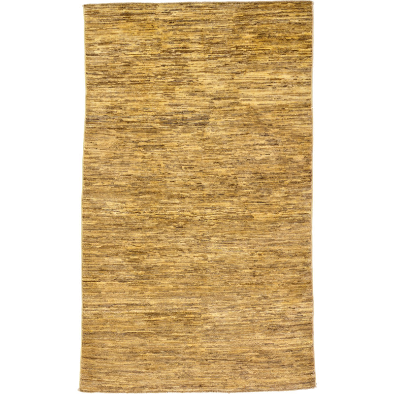 Tapis de zone en laine noué la 3 pi 8 po x 6 po one-of-kind-main beige Nash