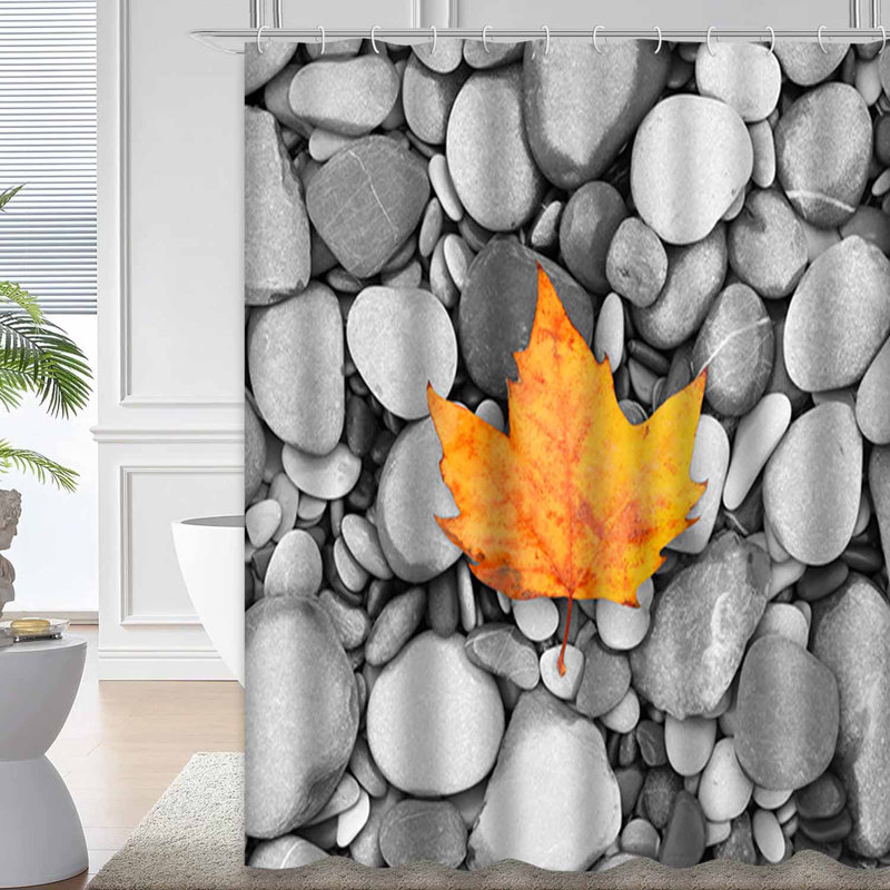 Rideau de douche à 12 crochets Autumn Leaf, L 72 po x l 78 po