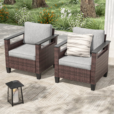2 Piece Wicker Patio Sofa Set