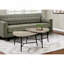 Ensemble de table, ensemble de 2 pièces, café, bout, côté, accent, salon, stratifié beige, métal noir, contemporain, moderne