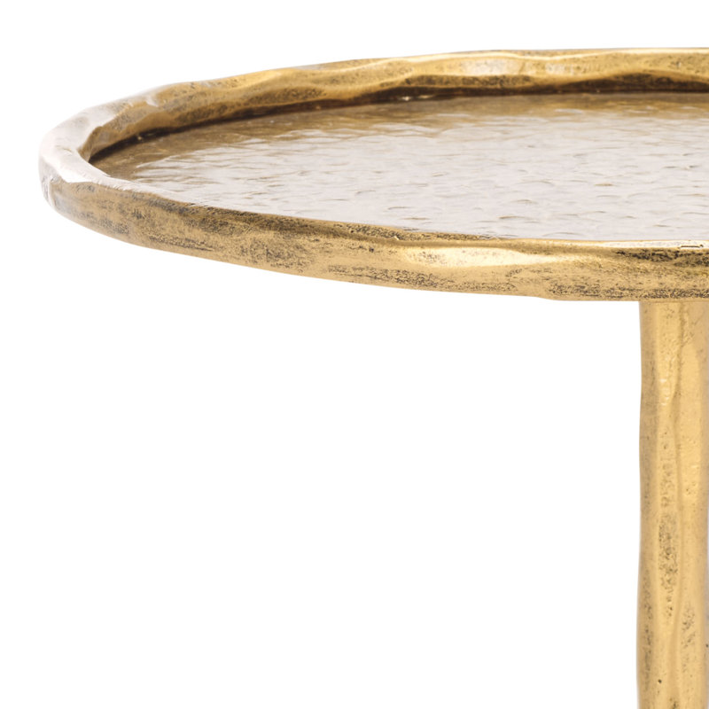 Tanyarose Metal And Marble Drink Table, Gold/Black