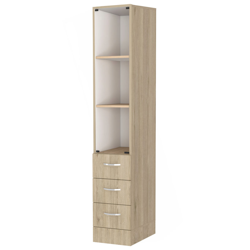 Armoire à linge Preston, trois tablettes, quatre tiroirs