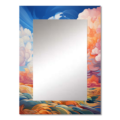 Clouds Skys Canvas VI - Clouds Mirror, Traditional Unique Wall Mirror, Printed Metal Art