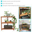 Turrella 3-Tier Brown Meranti Wood Outdoor Plant Stand
