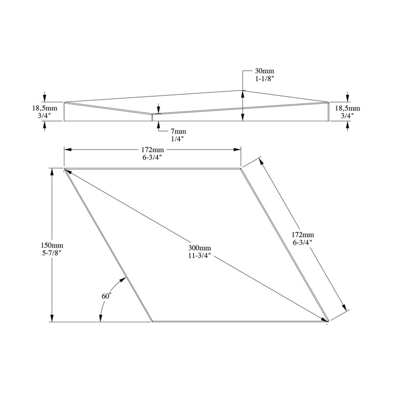 5-7/8"X 10-3/16"X 1-1/8" Onlay Scroll