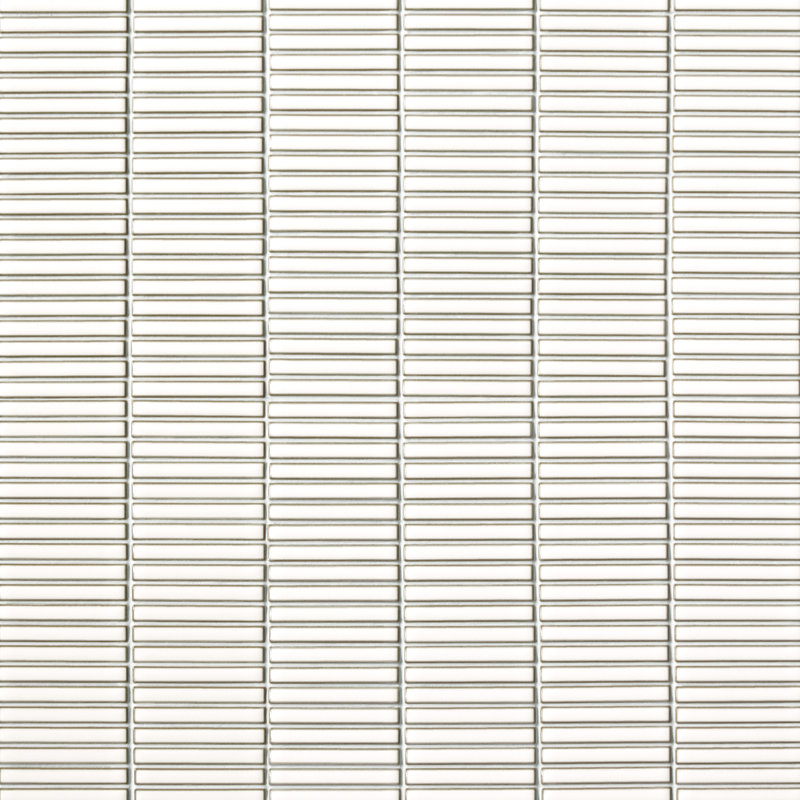 Carreau de mosaïque murale en porcelaine empilée 12 po x 12 po, Blanc