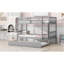 Lit simple superposé en bois d'hévéa simple avec lit gigogne, convertible en lit simple, lit superposé simple avec échelle et garde-corps de sécurité-1221768006