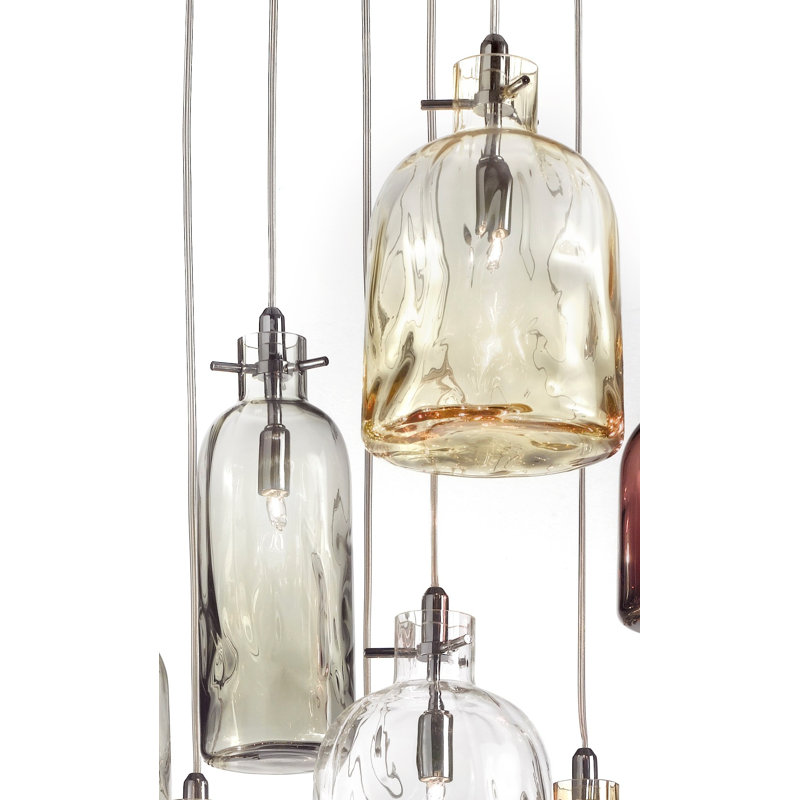 Bossa Nova 1 - Light Jar Pendant, 150cm H x 11cm W x 11cm D, Amber
