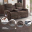 Causeuse inclinable avec massage et chauffage - Causeuse inclinable manuelle avec console pour salon, bureau, cinéma maison-1364279478