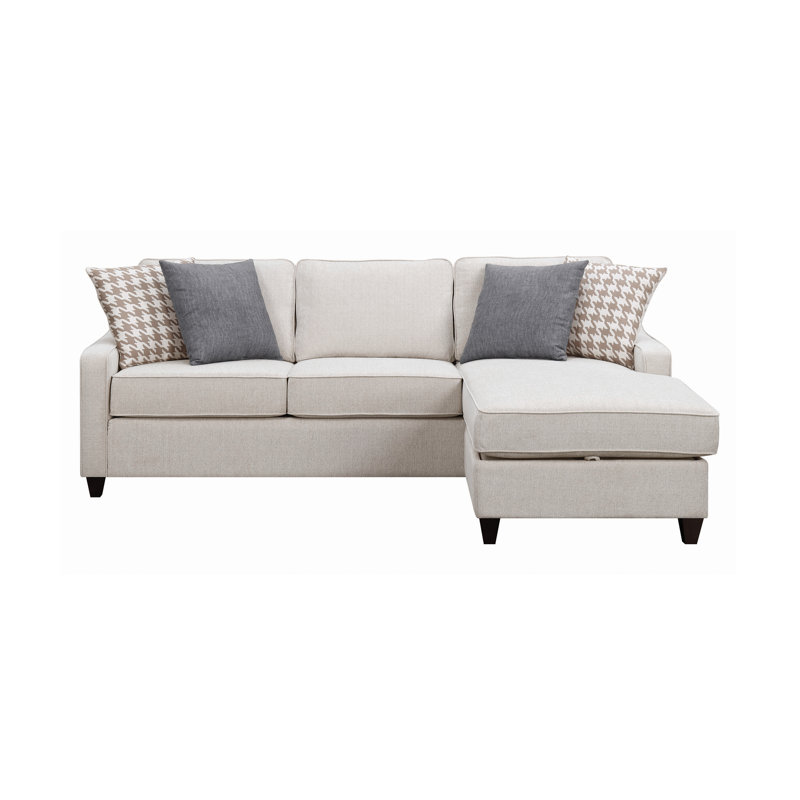 Isla Upholstered L-Shaped Sectional Reversible, Cream  Polyester Blend