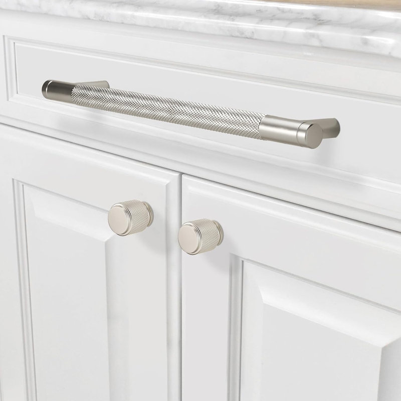 Paquet de 20 poignées d'armoire - Poignées de tiroir moletées - Quincaillerie de cuisine durable avec installation facile - Comprend les vis de fixation