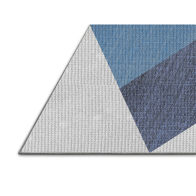 Tapis gris/rouge/bleu à motifs, Rectangle 2 pi x 3 pi
