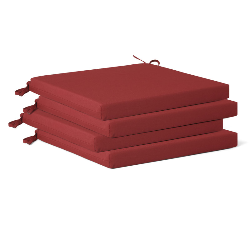  Patio Dining Chair Cushion, Red, 19" W x 17" D