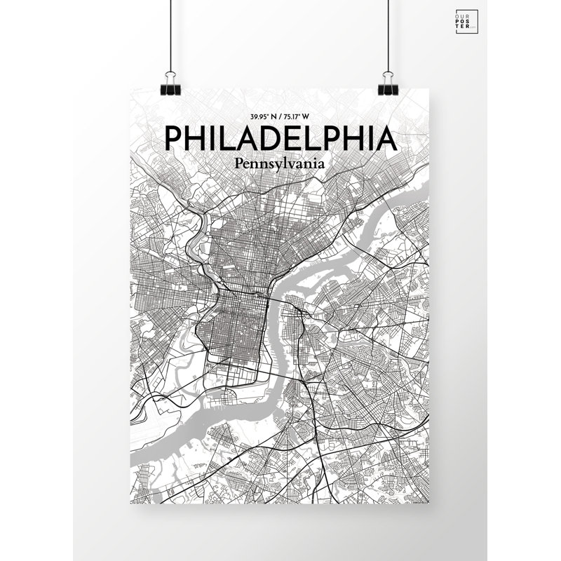 " Philadelphia City Map ", 17" H x 11" W
