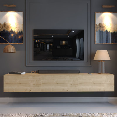 Hamman 71" Modern Floating TV Stand for TVs up to 80", Wall-Mounted Media Console with Storage