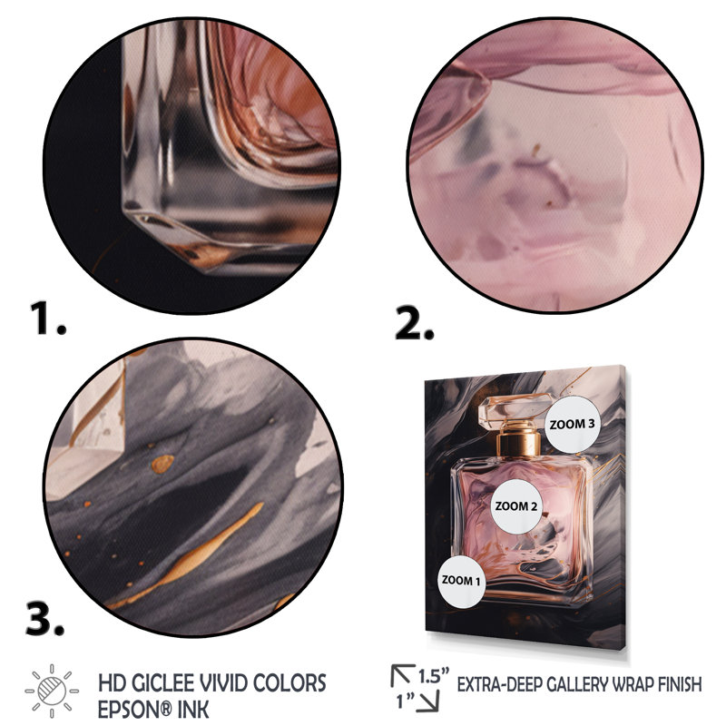 Rose parfum de couture - imprimé, Cadre photo noir, H 20 po x l 12 po x P 1 po