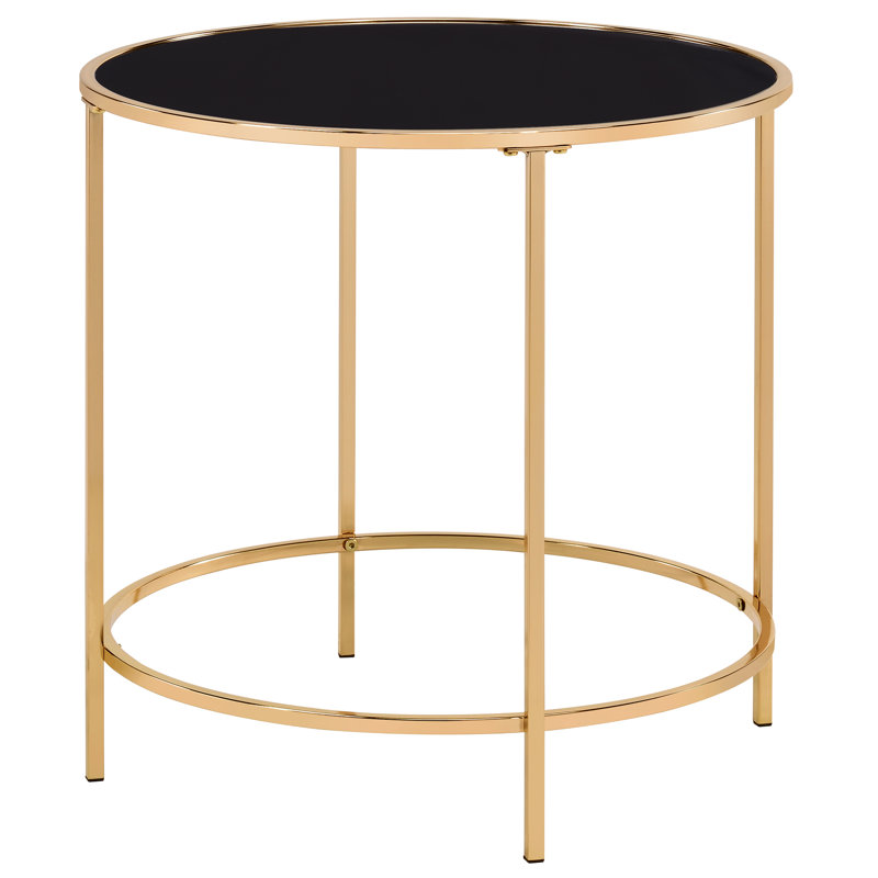 Silverlock Glass Top End Table, Champagne
