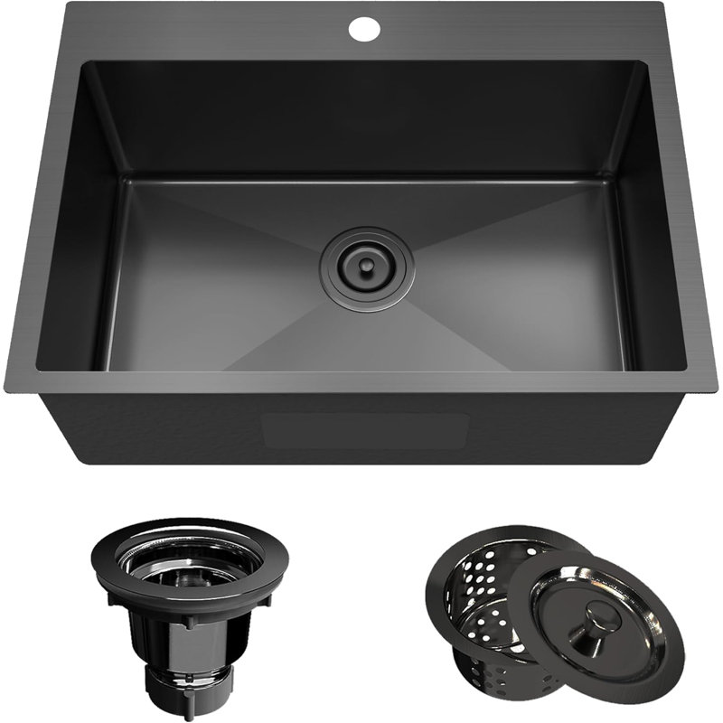 Drop In 18 Gauge Single Bowl T304 Stainless Steel Kitchen Sink