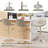 Modern Upholstered Swivel 26-34’’ H Barstools, Faux Leather Bar Stools with Metal Frame, Adjustable Height Counter Stools with Footrest-427700375