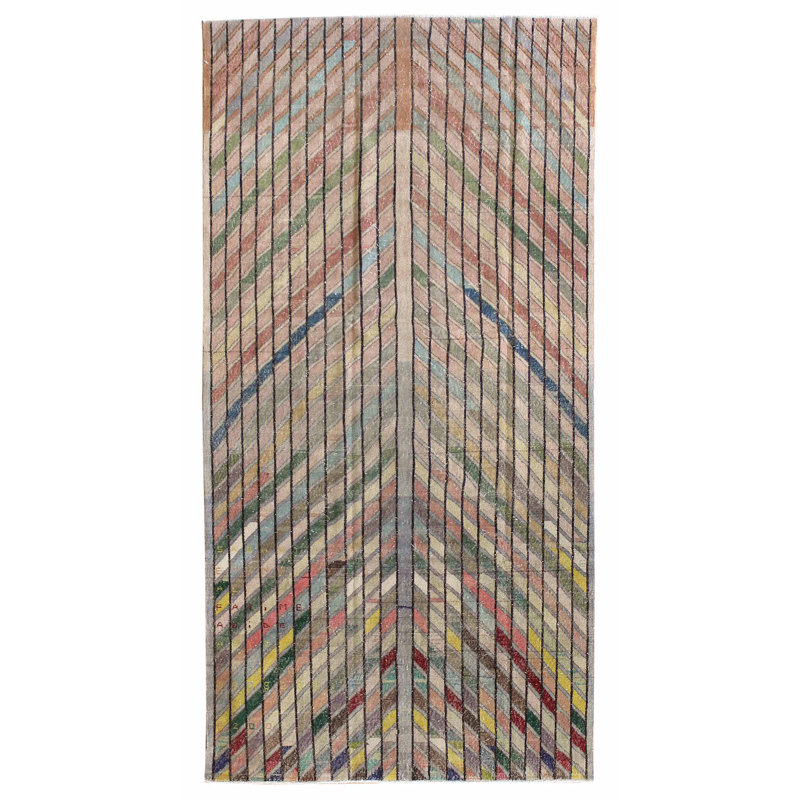 Tapis unique / jaune / pêche / brun 5 pi 6 po x 11 pi 1 po Arrow