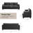 89 Inch Sofa Couch, Fabric 3 Seater Sofa for Living Room Apartment Office-847633059