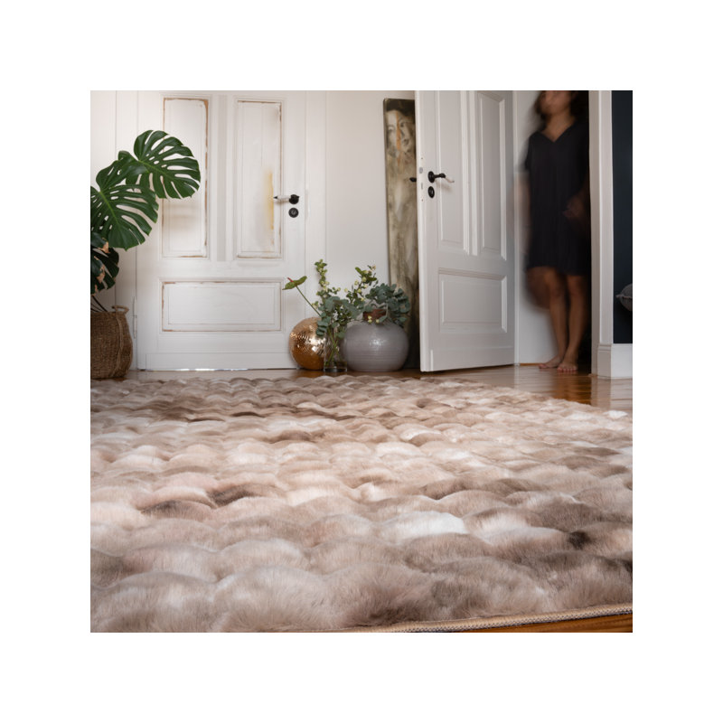 Camouflage Abstract Hand Tufted Area Rug, Taupe, Rectangular 40 x 60cm