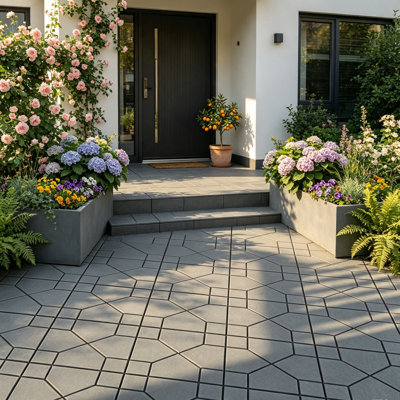 Carreaux de terrasse en plastique à emboîtement l 12 po x L 12 po - Planchers imperméables et faciles à nettoyer pour le garage, le balcon et la cour arrière