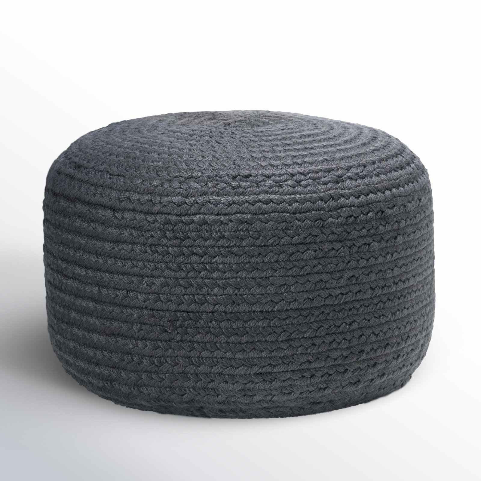Dalenna Round Outdoor Ottoman, Dark Gray