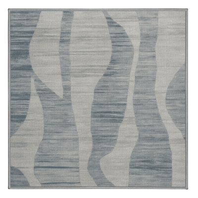 Tapis abstrait gris lavable à la machine
