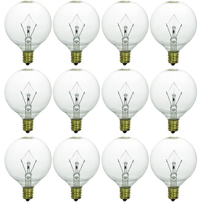 Paquet de 12 candélabres à intensité variable de 25 watts, lampe G16.5, blanc chaud 2600K