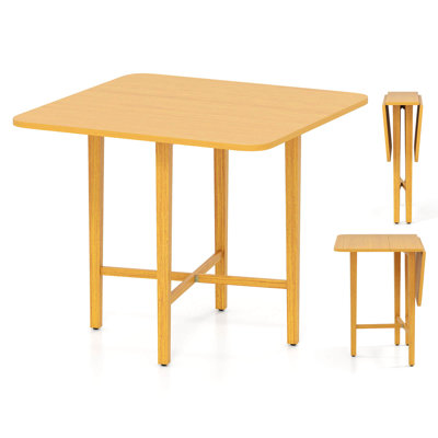 Table de salle à manger pliable pour 2 à 4 personnes avec pieds en bois d'hévéa