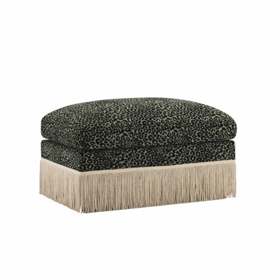 Repose-pieds en chenille léopard - vert noir