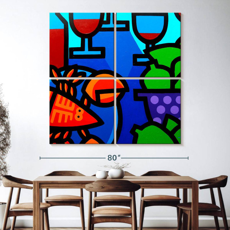 Yarlin Lobster Wine And Limes, 74" H x 74" W