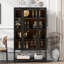 Grande vitrine 67,25 po en fer avec porte en verre et lumières DEL, vitrine, vitrine à 3 côtés en verre