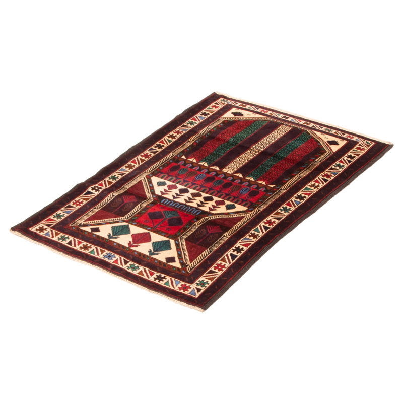 Tapis rouge Teimani 3 pi 1 po x 4 pi 10 po