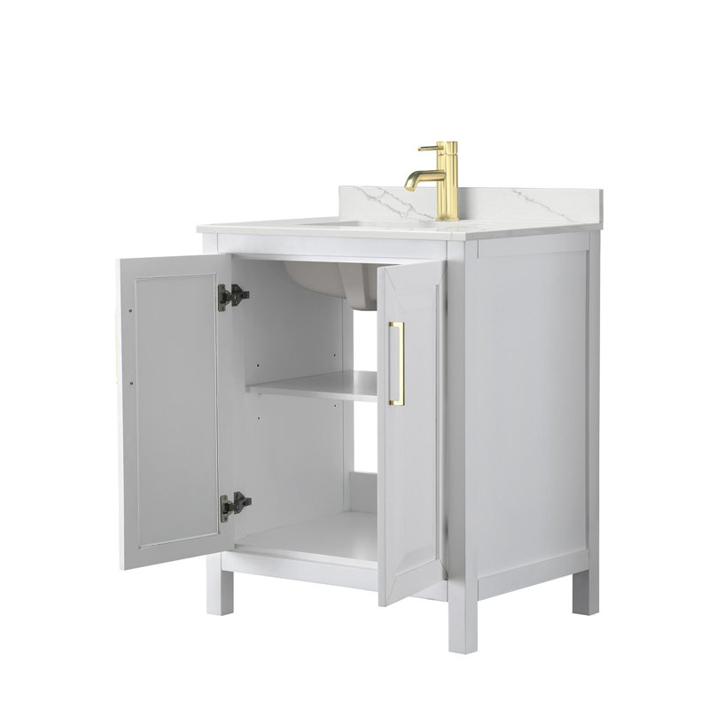 Daria 30'' W Vanity, White, Brushed Gold, Giotto Quartz