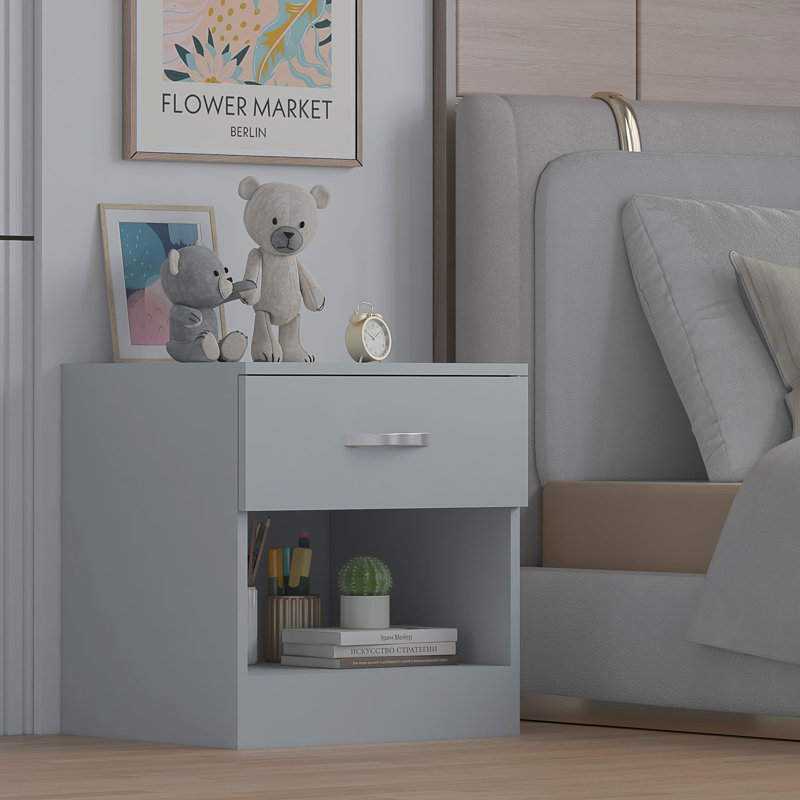 Marlesha 45cm W Bedside Table, Grey