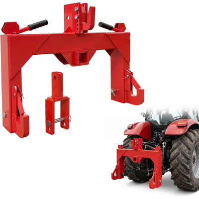 3 Point Quick Hitch for Category 1 Tractors, 3000 lbs Lifting Capacity with 2" Receiver and 5-Level Adjustable Bolt,Carbon Steel Attachment