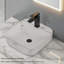 Lavabo de salle de bain 15,7 "X 15,5" en porcelaine blanche avec trou de robinet