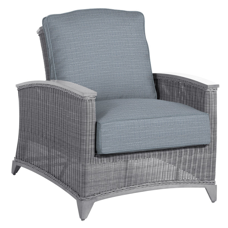 Astoria Patio Chair with Cushions, Astoria #90 Raffia/Oak, Dove Sunbrella® Linen, No Welt