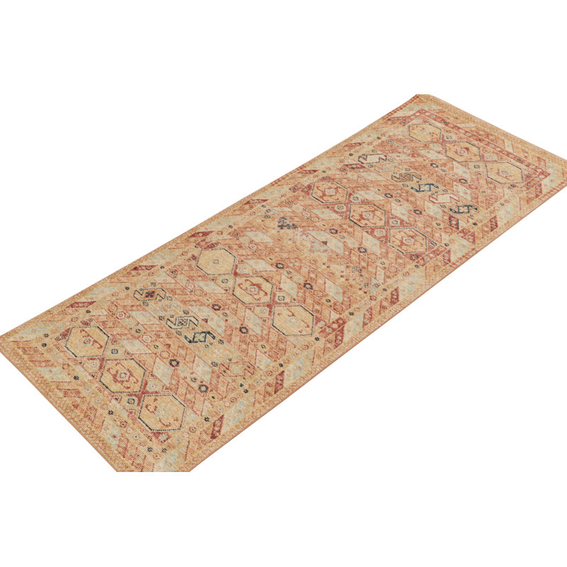 Distressed Homage Wool Geometric Area Rug, Runner 2'6" x 10'