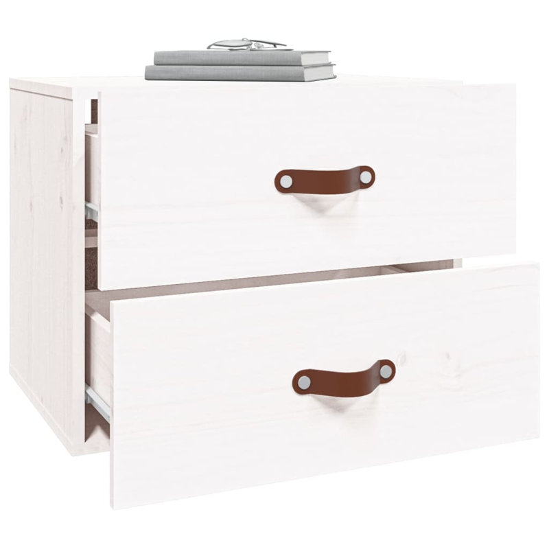 Uckfield 50cm W Solid Wood Bedside Table, White