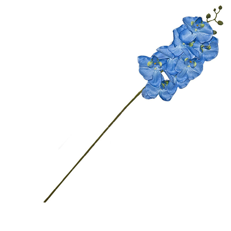 Fleur en soie artificielle à l’orchidée, Bleu